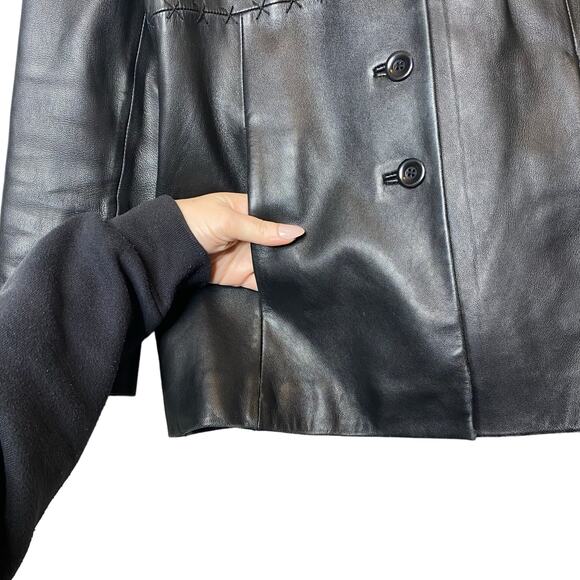 Caslon Vintage Leather Black Jacket - Picture 3 of 13